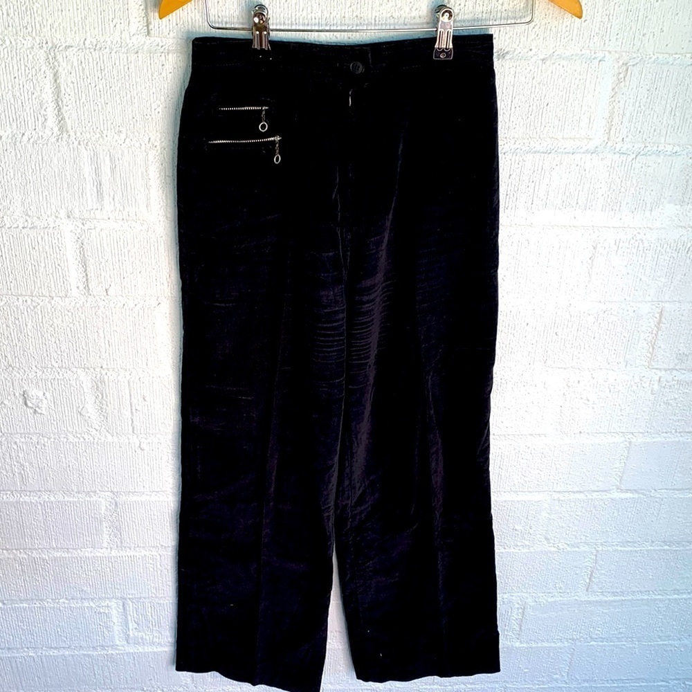 Patty Woodward Vintage  Black Corduroy High Rise Flare Pants sz 8